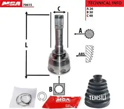 Aks Kafa Dıs-(Suzuki: Grand-Vitara 98 > 05 1.6-2.0Td-2.5 V6 / Vitara 95 > 99 2.0Td-2.5) (26×30×48)