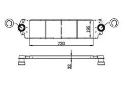 Turbo Radyatörü Brazing-(VW: Transporter T5 1.9 Axb-2.5 Axd-Axe / Transporter T6 2.0 Caaa-Caab-Caad-Caac-Cchb) 720×194×32