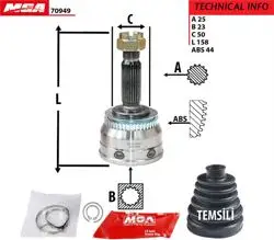 Aks Kafa Dıs (ABS Li)-(Hyundai: Accent Admıre 03 > 06 1.5 CRDI 3Cyl Getz 03 > 1.5 CRDI Elantra) (25×23×50-ABS-44)