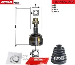 Aks Kafası Dıs (Fiat: Linea 1.4 2007-/ Fiorino 1.4 2008-Citroen: Nemo 1.4 2008-Peugeot: Bipper 1.4 2008 -) Bnz