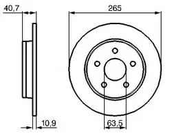 Fren Disk Arka Düz 265-5 (Ford: Focus C-Max 03-10)
