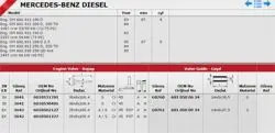 / Subap Takımı D.Benz Om 601 Mercedes 190 / 200 D (Std / 0.50) (In-4) / (Ex-4)