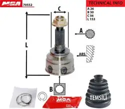 Aks Kafa Dıs-(Mazda: 323-Familya 95 > 98 1.8 / 323-Lantis 95 > 98 1.8) (26×30×56)