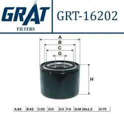 Yağ Filtresi-(Hyundai: Accent 1.3-1.5-1.6 00 > / Era / Blue / Elantra / Getz 1.3-1.4-1.6 i20- i30 1.4-1.6 / Kona / Tucson / Honda: CRV 2.0-Civic 01 > Accord-Hrv Ford: Ka 09 > 1.2 Fiat: Palio 01 > 1.2-1.4 Punto 03 > 1.2-1.4 Stilo 03 > 1.4)