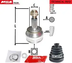 Aks Kafası Dıs ABS Li 98-01 (Renault: Master I Opel Movano) 28×27×67