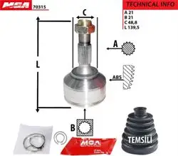 Aks Kafası Dıs-(Citroen: C2 C3 1.4Ie 1.4Hdı 8V Ma Sanz. / Peugeot: 208) 21×21×48.80