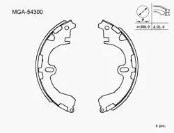Balata Fren Pabuç Arka-(Toyota: Corolla 88 > 02 Ae92-Ae100-Ae101-Ae111) K2311