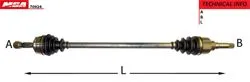 Aks Sağ (Citroen: C Elysee 1.2 1.6 / Peugeot: 301 1.2 1.6) (21×22×882mm)