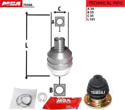 Aks Kafası İç Sağ (Opel: Vectra A 95- 2.0) 34×25×35