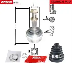 Aks Kafa Dıs (ABS Li)-(Toyota: Corolla 95 > 02 Ae100-Ae101-Ae111) (26×23×56-48)