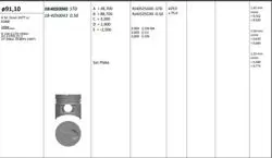 Piston 91.10 mm (Std) Hyundai H100 H-1 2.5 TD 94-D4bb (Rıken Segmanlı)