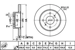 Fren Disk Arka Düz 258-4 (Nissan: Primera 96-02 / Nissan: Almera II 00-10)