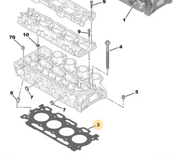 Silindir Kapak Contası 206 307 Dıpper Nemo C31.4 HDI