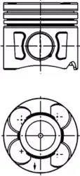 Piston + Segman 0.40 69.60 mm (Opel: Corsa E 1.3 CDTI 2014-70 KW-95 Ps) (B 13 Dte-B 13 Dtr) Fiat: Egea-Doblo-Panda-Punto-Fiorino-500L 1.3 Multijet Euro 6 (330A1000 / 199B1000 / 312B1000))
