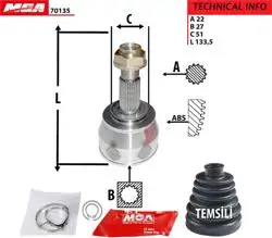 Aks Kafası Dıs-(Fiat: Grande Punto 1.3 JTD 05-/ Corsa D 1.3 Dth 07-/ Fiorino Otomatik)