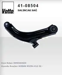 41.08504 / Salıncak Alt Sağ-(Nissan: Micra-K12 03 > 10 / Note 07 > 11 / Modus) *16mm Rotıllı**