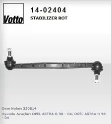 14.02404 / Stabilizer Rot (Opel: Astra G / Astra H / Zafira)