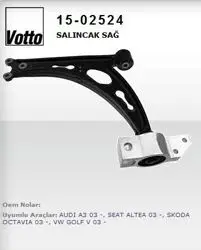 15.02524 / Sol Ön Salıncak-Rotilsiz-Dokum (VW Caddy / Golf / Jetta / Audi A3 / Seat Leon / Skoda Octavia)
