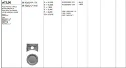 Piston 72.00 mm (Std) Fiat Doblo Egea 500L Punto Idea 1.4İ 16V (90 Bg) 05-843A1 192B2