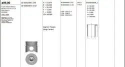 Motor Piston + Segman Master 2.5 DCI-Movano 2.5Cdtı (G9u) 145Hp Euro4 (89.00mm) / (Std) Rıken Segmanlı Piston Marka