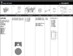 Piston 75.00 mm (Std) Peugeot P106 P206 1.4 16V Tu3jp 75 Ps (Euro 3-4) (0.18 mm Yuksek Tepe) (Rıken Segmanlı)