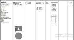 Motor Kiti (Piston + Segman + Gömlek) R12 R9 1.4 (76,00mm) / (Std) Rıken Segmanlı Piston Marka