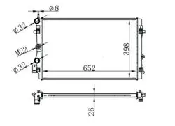 Su Radyatörü Brazing (VW Polo 10-18 Audi A1 15-18 Seat Ibiza 16-17 Skoda Fabia 11-15)
