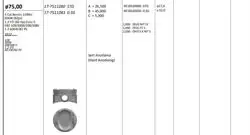 Piston + Segman 75mm-Std (Rıken Segmanlı) 108*2008*208308 Iı*1.2 Vtı*60 KW / 82 Ps 1.2 VTI (82 Hp) Euro 5-Eb2 108 / 2008 / 208 / 308Iı-1.2 Engıne Piston Marka