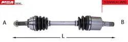 Aks Komple Sol-(Mazda: 323-Lantis 95 > 98 1.8 Manuel) (26×28×615,5mm)