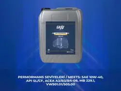 Motor Yagı 20 Litre 10W-40 Apı Cı-4 / Sl Acea E7-16 / E4-16 Volvo Vds-3 Renault Rld-2 Man M3277-Volvo Onaylı