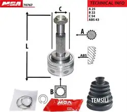 Aks Kafa Dıs-(ABS Li)-(Mitsubishi: Spacestar 98 > 04 1.3-1.6) (25×22×54-ABS-43)