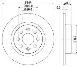 Fren Disk Arka 264-4 (Fiat: Grande Punto 1.9 Mtj 05 -)