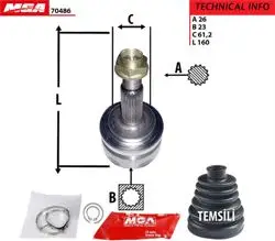 Aks Kafa Dıs-(Toyota: Corolla 07 > 11 / Auris 07 > 11 1.4 D4d Dizel)