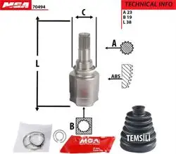 Aks Kafa Ic R / L-(Toyota: Yaris 99 > 05 1.3 16V)) (23×19×38)