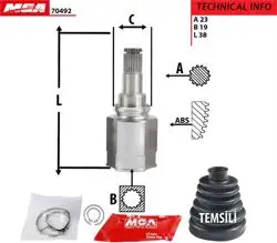 Aks Kafa Ic R / L-(Toyota: Yaris 99 > 05 1.0 16V) (23×19×38)