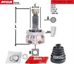 Aks Kafa Dıs-(ABS Li)-(Hyundai: Tucson 04 > 10 2.0 Benzinli) (27×25×61.9Xabs-48)
