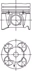 Piston + Segman Std 69.60mm (Opel: Corsa E 1.3 CDTI 55 KW-75 Ps 15 -) B13dtc