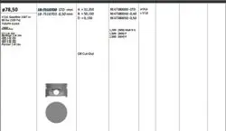 Piston + Segman 78.5mm + 0.50mm (Rıken Segmanlı) C3 1.6I 16V*Berlıngo 1.6I 16V*206 1.6I 16V*207 1.6I 16V*307 1.6I 16V*Partner 1.6I 16V Tu5jp4 Euro3 Engıne Piston Marka
