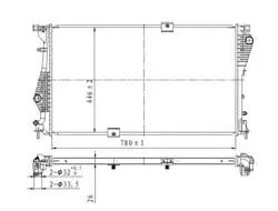 Su Radyatörü Brazing (Renault: Traffic 2.0 DCI 06-/ Opel: Vivaro 2.0 10 / 2011) Mt 780×446×26