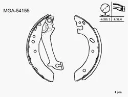 Arka Pabuç Balata Ø-(Ford: Escort VII 1.3 Geniş Tip Levyelı 1995-1999 Ford: Escort VII 1.4 1995-1999 Ford: Escort VII 1.6 16V 1995-1999 Ford: Escort VII 1.8İ 1995-1999 Ford: Escort VII 1.8 TD 1995-1999)
