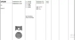 Piston 78.00 mm (0.50) Renault Megane IV 1.6 Benzin 15-H4m