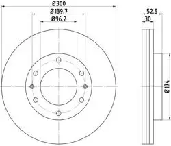 Fren Disk Ön Hava Kanallı 300-6 (Hyundai: Starex H1-Cargo (Tq) 08-12)