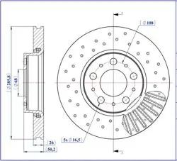 Fren Disk Ön Hava Kanallı 285,5-5 (Volvo: S60 S80 V70 Xc70 99-09) Performans /