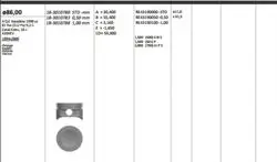 Piston 86.00 mm (0.50) Opel Astra F-G Vectra A-B 2.0 16V 90-X20xev C20xe C20sel (Rıken Segmanlı)