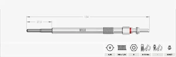 Kızdırma Bujisi 4.4V (Volvo :C30-C70-S40-S60-S80-V50-V60