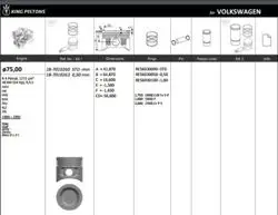 Piston 75.00 mm (0.50) Volkswagen Polo Golf II Jetta 1.3 85-92 Aav Nu Hk Hw Nz (Rıken Segmanlı)