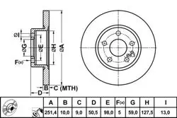 Fren Disk Arka Düz 251-5 (Alfa Romeo: 147 156 164 00-10)