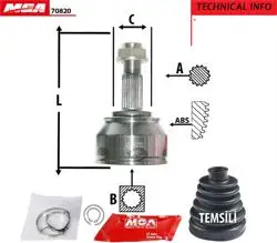 Aks Kafası Dıs Sağ-Sol Abssız-(Fiat: Doblo Mpv-Kamyonet / Sw 1.6Mjtd 10-\ Bravo II 1.6Mjtd-1.9Mjtd 07-\ Stilo 1.9 JTD 01-08) (Lancıa: Delta III 1.4-1.6Mjtd 08 -) (25×26×51mm)