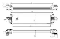Turbo Radyatörü Intercooler (Ford: Focus / C-Max / Mondeo / Kuga 1.6 Ecoboost) 658×158×40