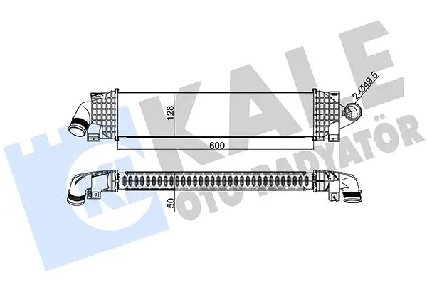 Turbo Radyatörü Intercooler Brazing (Ford Focus Cmax 1.6Tdcı 03-11) 600×128X50
